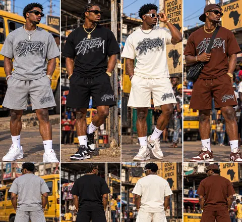 Collection and garment reference sheet for SYVZCM Graffiti Shorts Set