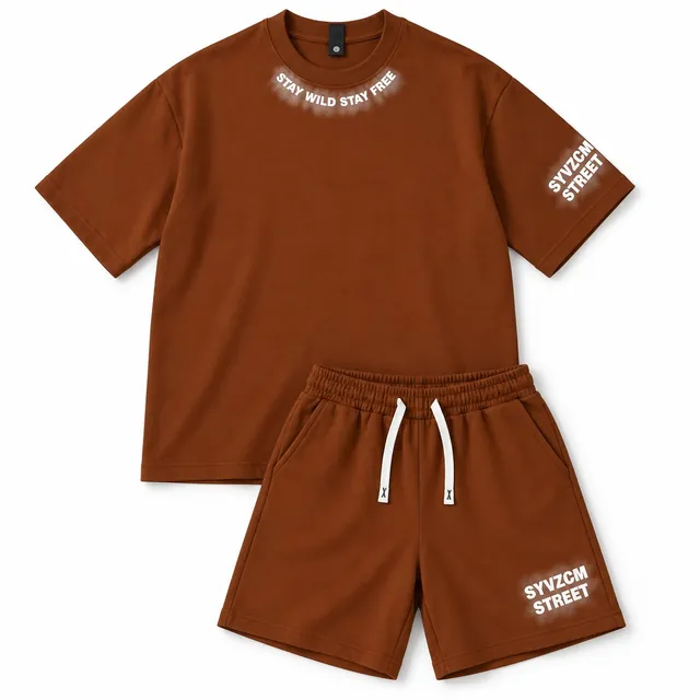 Smoke Mark Espresso tee and shorts set