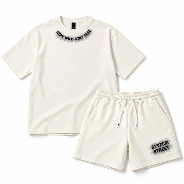 Smoke Mark Ivory tee and shorts set